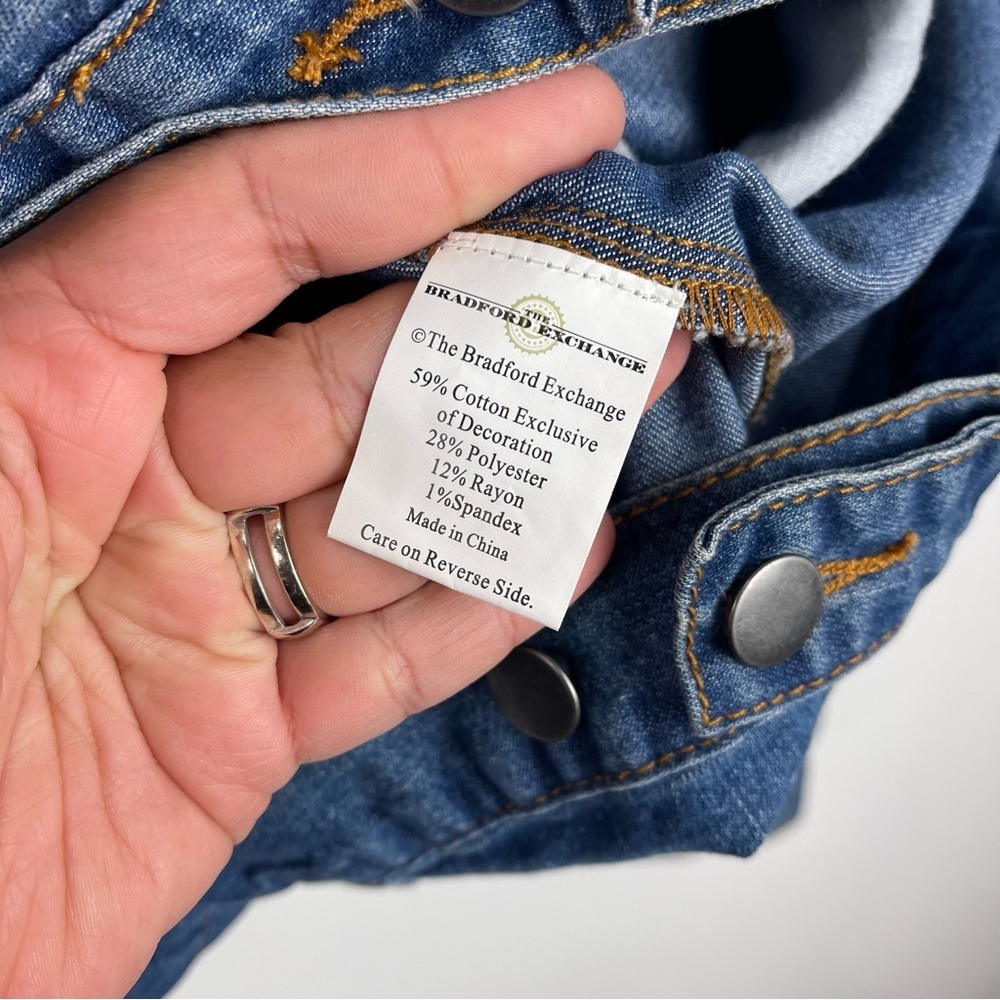 Bradford Exchange USA Denim Jacket Embellished Women’s Medium Patriotic Western - Picture 10 of 12
